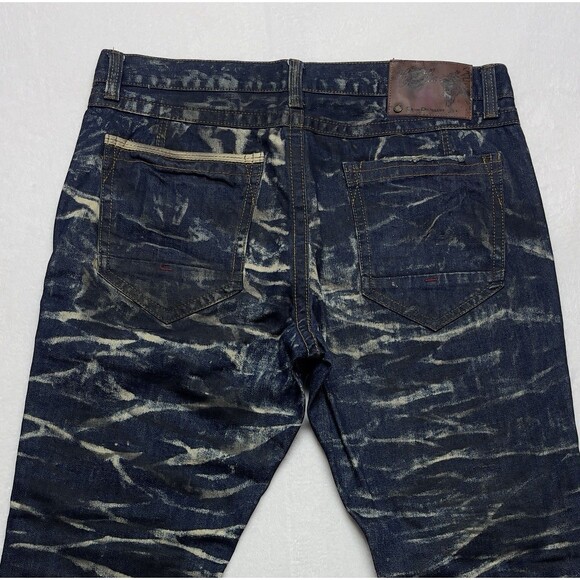 The Hertage By America Men's W38 L34 Patched Distressed Skinny Jeans Acid Wash - Picture 4 of 17